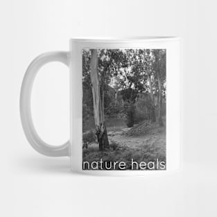 Nature Heals b&w Mug